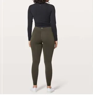Lululemon Wunder Under Pant (Hi-Rise) *Tech Mesh 28" Dark Olive size 8 thumbnail 2
