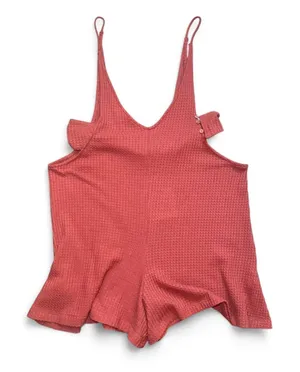 NEW Somedays Lovin Lost Lovers Burnt Pink Waffle Knit Romper — SMALL thumbnail 1