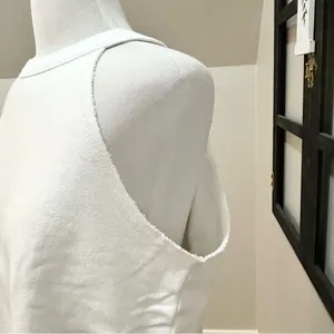 aerie White Sleeveless Sweatshirt Med thumbnail 3