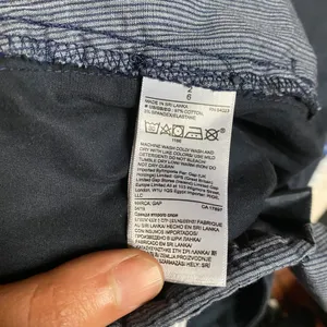 Gap Indigo Navy Blue Girlfriend Twill Stripe Khaki Chino Pants Women's Size 2 thumbnail 7