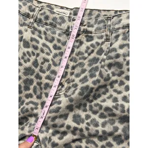 Pilcro Leopard Animal Print Wide Leg Pants Size 28 Petite High-Rise Cuffed Hem thumbnail 9