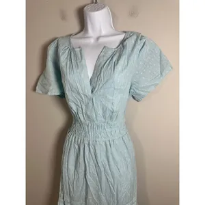 Anthropologie Somerset Maxi Dress Corydalis Blue Lurex Swiss Dot Tiered Size M thumbnail 5