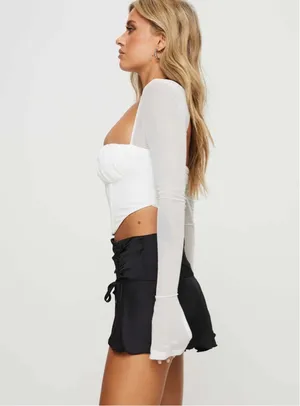 Princess polly LAURIE LONG SLEEVE TOP WHITE thumbnail 4