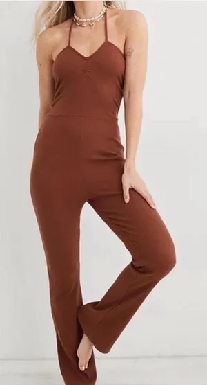 Aerie Halter Ribbed Bootcut Jumpsuit thumbnail 1
