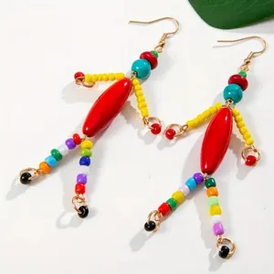 Resin Beaded Dangle Earrings Ethnic Bohemian‎ Style Perfect for Parties & Casual thumbnail 11