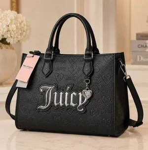 Juicy Couture Upgrade U Black Embossed Mini Tote Gothic Logo NWT thumbnail 1
