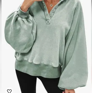 Peach Love California CA oversized weathered sweatshirt raglan balloon sleeves L thumbnail 10
