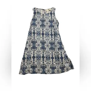 🌿✨ Rachel Zoe 100% Linen Blue Boho Print Sleeveless Dress M ✨🌿‎ thumbnail 2