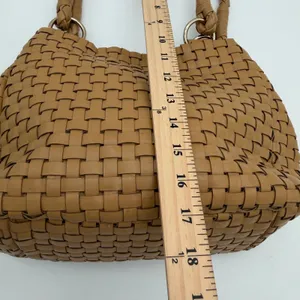 Nine West Vegan Leather Tan Basket Weave Vacation Casual Shoulder Bag thumbnail 5