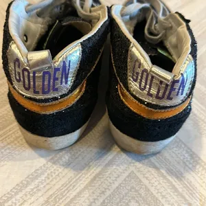 Golden Goose Mid Star Black Glitter and Silver Star Sneakers - Size 37 thumbnail 6
