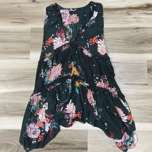 Free People Hazel Sleeveless Tunic Top Green Floral Women’s Small thumbnail 2