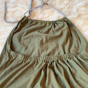 Poor Pitiful Pearl Army Green Cotton Tie Neck Halter Top Handmade Size S. thumbnail 6