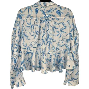 NWT Free People Beauty Sleep Pajama Top Satin Floral Print Button Up‎ Size XL thumbnail 5