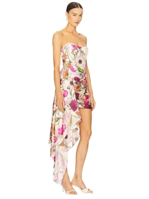 Katie May Chasing Dawn Gown in Pink Daisy Large Womens Mini Strapless thumbnail 2