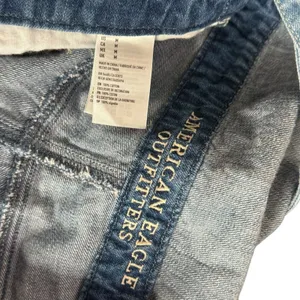 American Eagle Denim Overalls Romper Shorts Blue Size M Shortall‎ Distressed thumbnail 11