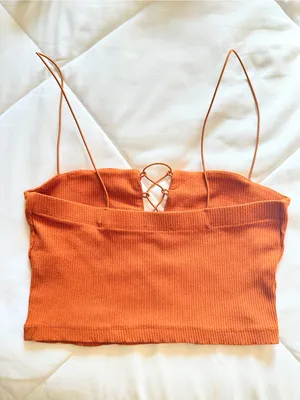 Intimately by Free People Lola Lace Up Crop Top – Copper – S thumbnail 4