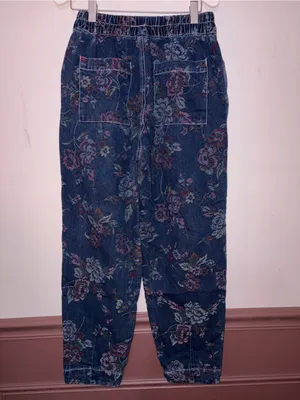 BDG Floral Tapestry Denim Jogger Pants - Navy Ground with Multi-Color Florals thumbnail 6