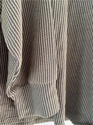 Oversized Olive Green Ribbed Stretchy Pullover Shirt sz XL thumbnail 5
