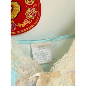Apt. 9 Y2K Baby Blue Fairycore Coquette Slip Dress With Bows Lace Trim Medium‎ thumbnail 7