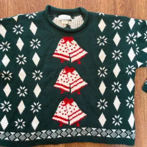 VTG‎ 90s Sweetbriar USA Snowflake Ugly Christmas Knit Sweater Womens Large Bell thumbnail 2