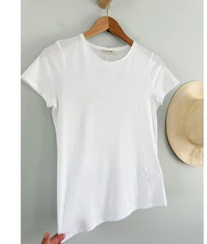 Madewell | NWT | Essential Slim Tee in Lightweight Cotton White | Sz XS thumbnail 4