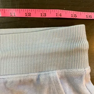 Aerie Womens Medium Velour Flare Leg Drawstring Waist Lounge‎ Pants Blue thumbnail 8