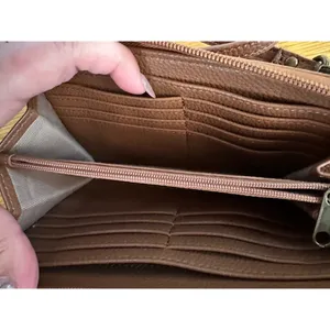 THE SAK Iris Tobacco Brown Flower Embossed Smartphone Crossbody Wristlet Wallet thumbnail 9