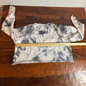 ONeill Womens Blue White Tie Dye Cropped Long Sleeve T-Shirt Size L‎ Relaxed Fit thumbnail 6