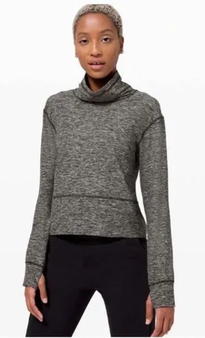 Lululemon Ready to Rulu Fleece Pullover Heathered Black Size 6 thumbnail 1