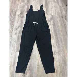 Vuori Women Black Lux Jumpsuit Size Large Racerback Drawstring Jogger Active thumbnail 3