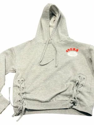 Gray San Francisco 49ers Lace-Side Hooded Sweater size Large Junk Food thumbnail 1