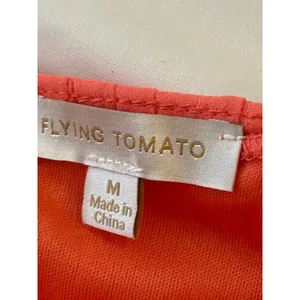 FLYING TOMATO Neon Coral Midi‎ Dress Accordion Pleat Size M High Neck thumbnail 5