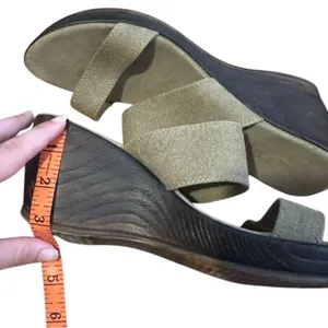 Stylish Beige Wedge Sandals thumbnail 2