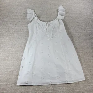 Princess Polly Besiana Broderie Anglaise Mini Sundress Sz 10 White Eyelet Ruffle thumbnail 4