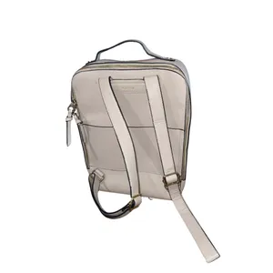 Calpak 15" Taupe Faux Leather Laptop Backpack Travel Carry on Luggage Handbags thumbnail 2