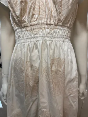 Marie Oliver Emilia White & Beige Floral Fit-and-Flare Dress Size Medium thumbnail 5
