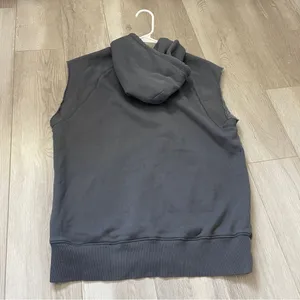 TNA Sleeveless Hoodie Jacket boyfriend full zip womens Gray (xxsmall) athleisure thumbnail 4