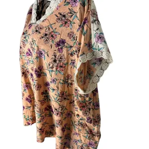 5/$25 For The‎ Republic M Short Sleeve Embroidered Lace Trim Floral Cottage New thumbnail 2