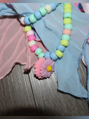 iHeartRaves Kandi Fairy Pixie Hem Mesh Rave Mini Skirt Pastel Bead Print size 1X thumbnail 8