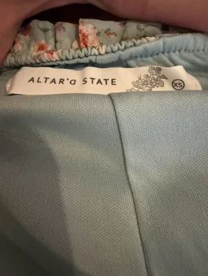 Altar’d State Blue Floral Smocked Open Back Tiered Maxi Dress XS Romantic thumbnail 9