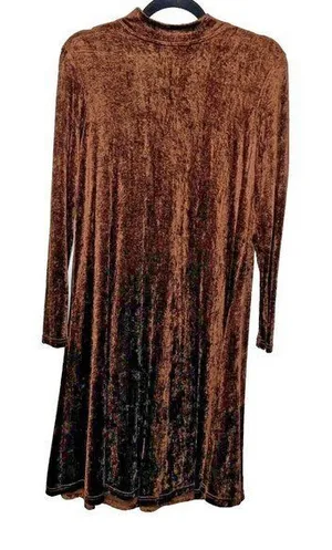 Vintage Carole Little‎ Dress Size 6 Brown Velvet 90s Y2K Long Sleeve Mock Neck thumbnail 1