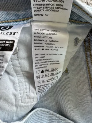Levi's Low Pro Straight Light Wash Denim Jeans Distressed Knee Rips Size 28 thumbnail 7
