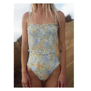 Lost and Wander Mountain Bloom Smocked One Piece Swimsuit Swimwear Size S thumbnail 7