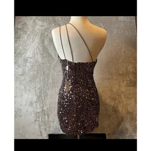 ASTR The Label Rose Gold Sequin Cutout Asymmetrical Mini Party Dress Size XS New thumbnail 2