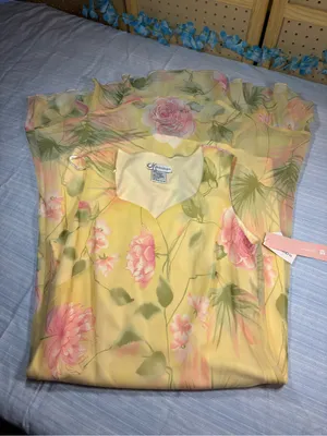 Vintage Dressbarn Yellow Floral Chiffon Midi Dress - Size 12 - NWT thumbnail 13