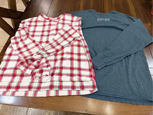 Auden Plaid Sleep Top L & Gildan Mama Bear Long Sleeve Shirt Bundle 2pc thumbnail 4