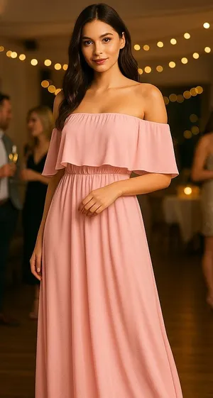 Show Me Your Mumu Hacienda Maxi Dress Rosebud Chiffon Convertible Pink Size S thumbnail 1