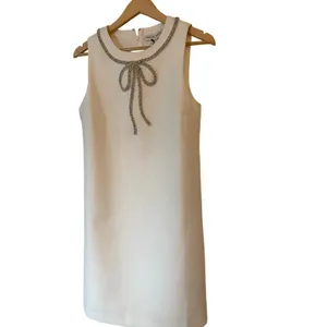 English Factory NWT White Rhinestone Bow Shift Dress Medium Bridal Cocktail $140 thumbnail 7