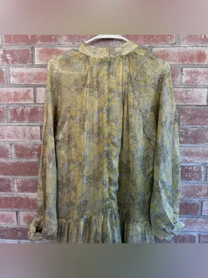 Zara Maxi Dress Women’s Small Metallic Floral Ethereal Boho Prairie Cottagecore thumbnail 10