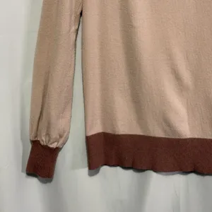 Bohme Colorblock Knit Sweater Women’s Small Blush Brown Balloon Sleeve Soft thumbnail 5